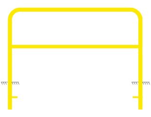 Bariera chodnikowa U-12a z porzeczką | do wkopania, wbetonowania, żółta
